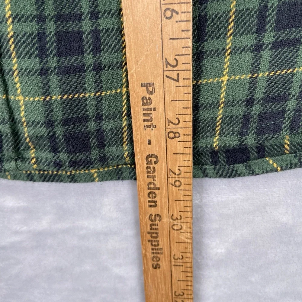 Wallace & Barnes Shirt Mens Small Flannel Button Up Green Plaid Casual Pockets